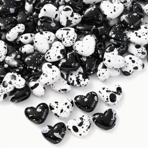 Cœur noir et blanc lot de 10