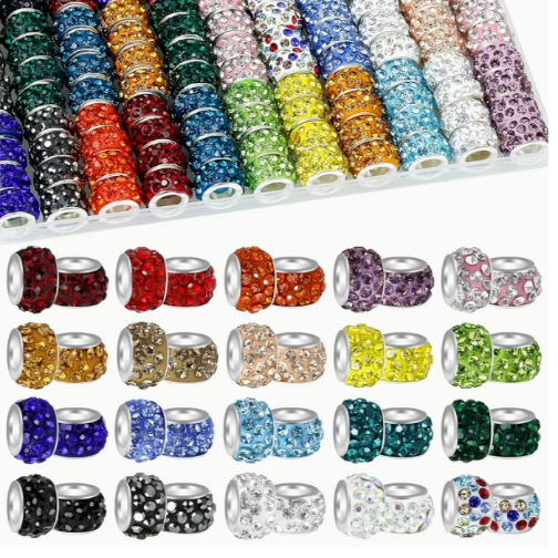 Perles d'espacement strass lot de 10