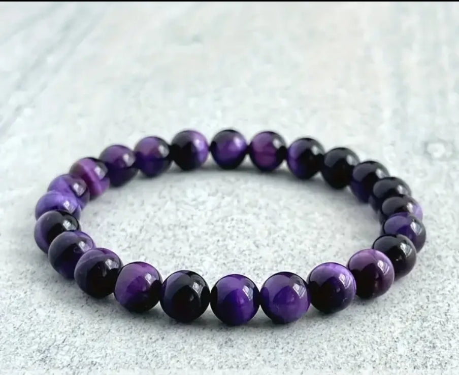 Bracelet oeil de tigre violet