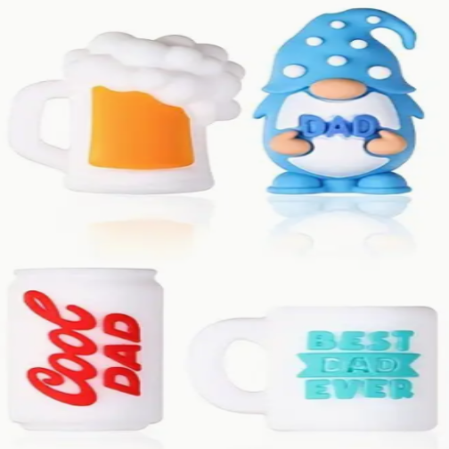 lot de 4 perle en silicone theme papa
