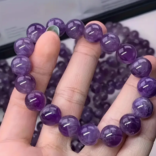 bracelet perle de verre violet