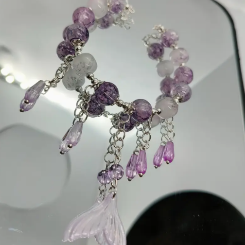 bracelet sirène violet et blanc