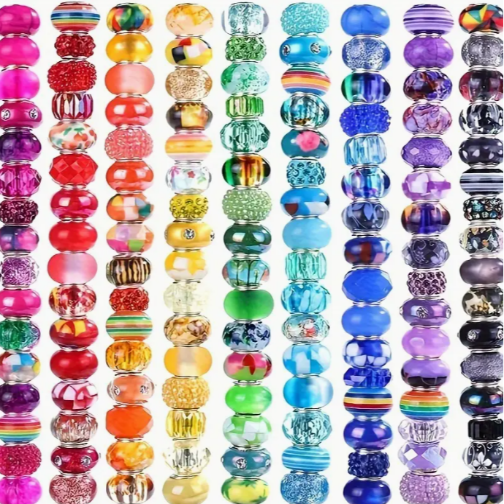Perles d'espacement coloré lot de 5