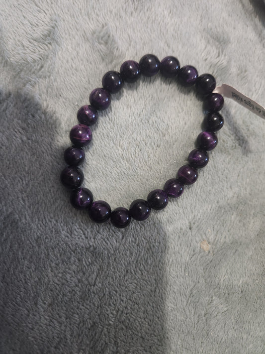 Bracelet oeil de tigre violet